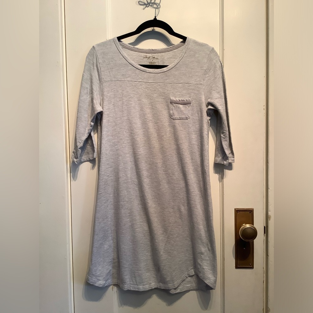 Grey Stripe Quarter Sleeve Top